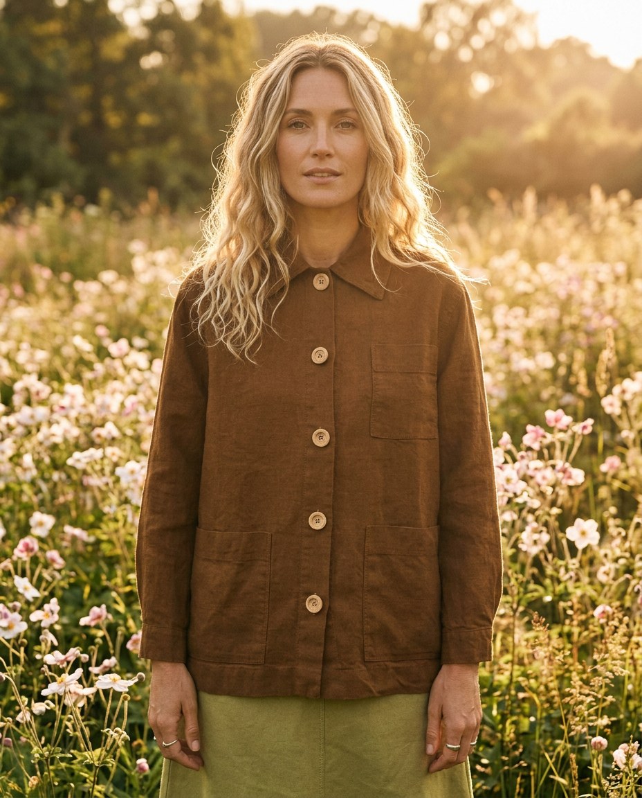 The Barn Jacket in Chocolate, front view