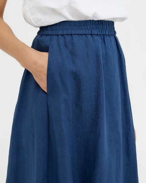 The Bluebell Midi Skirt in Indigo, detail
