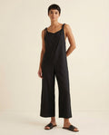 The Dockside Jumpsuit in Black, front view