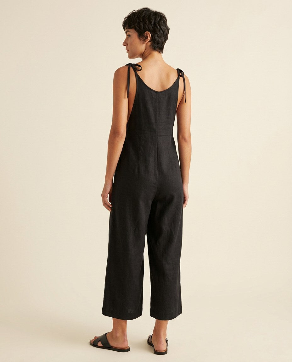 The Dockside Jumpsuit in Black, back view