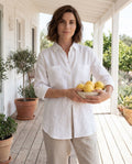 The Everyday White Shirt in White, front view