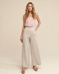 The Flax Wide-Leg Trouser in Natural, front view