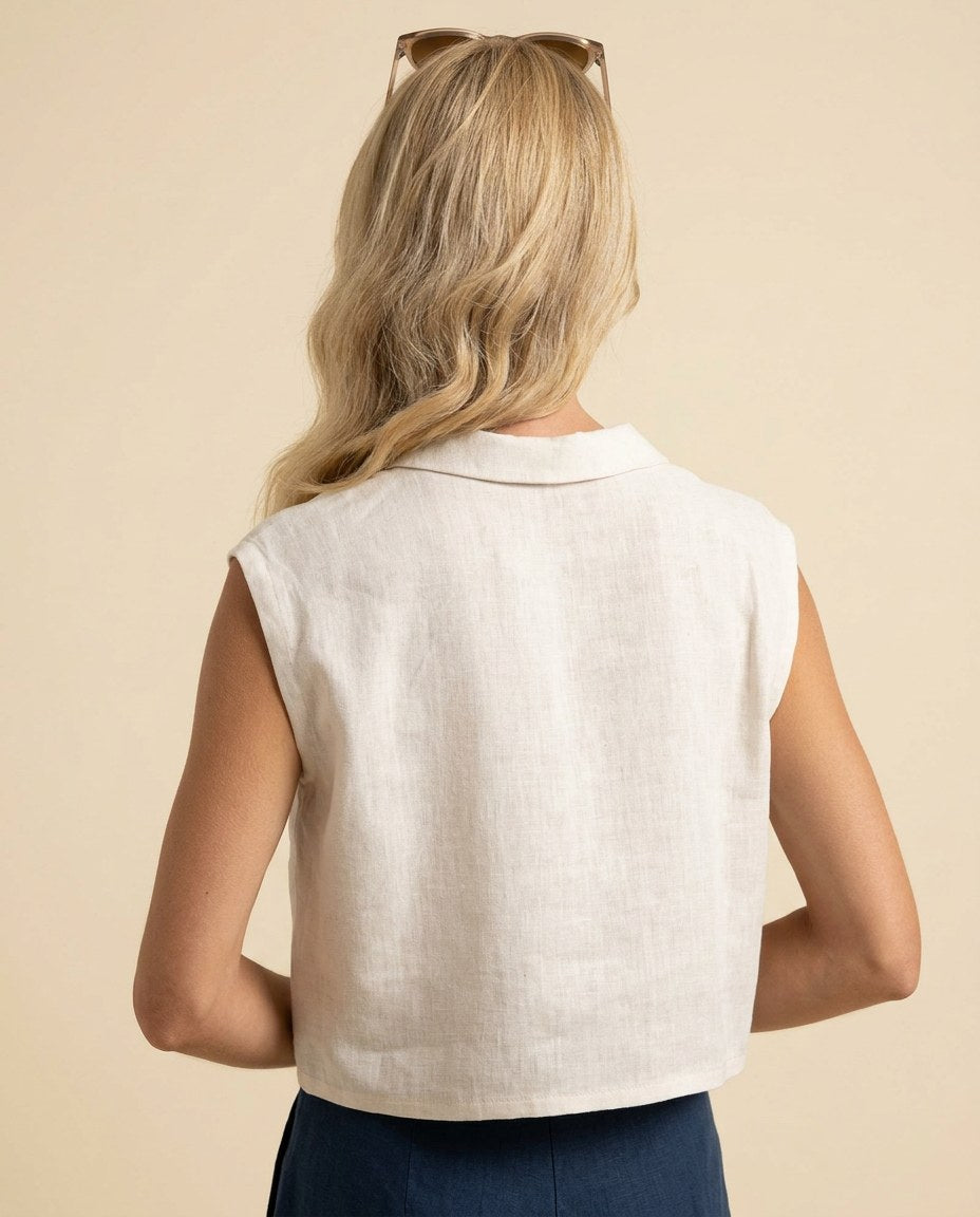 The Harbor Shell in White, back view