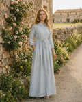 The Hearth Lace-Up Maxi in Mist, front view