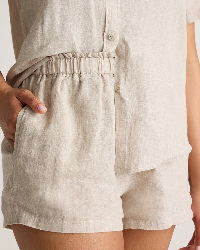 The Lakeside Pajama Set in Natural, detail