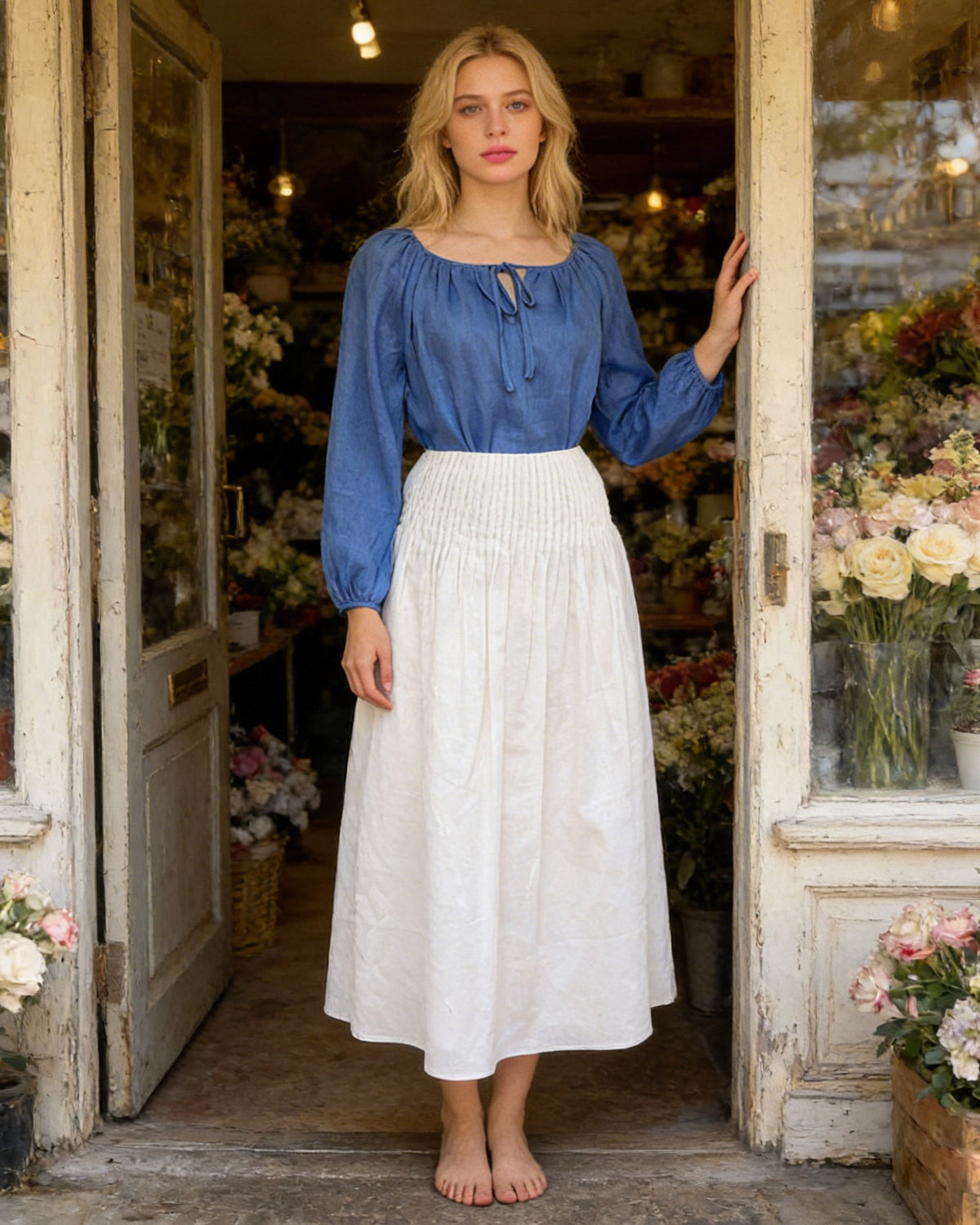 The Market Day Set in Cornflower, detail