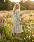 The Picnic Gingham Midi in Sage Gingham, front view