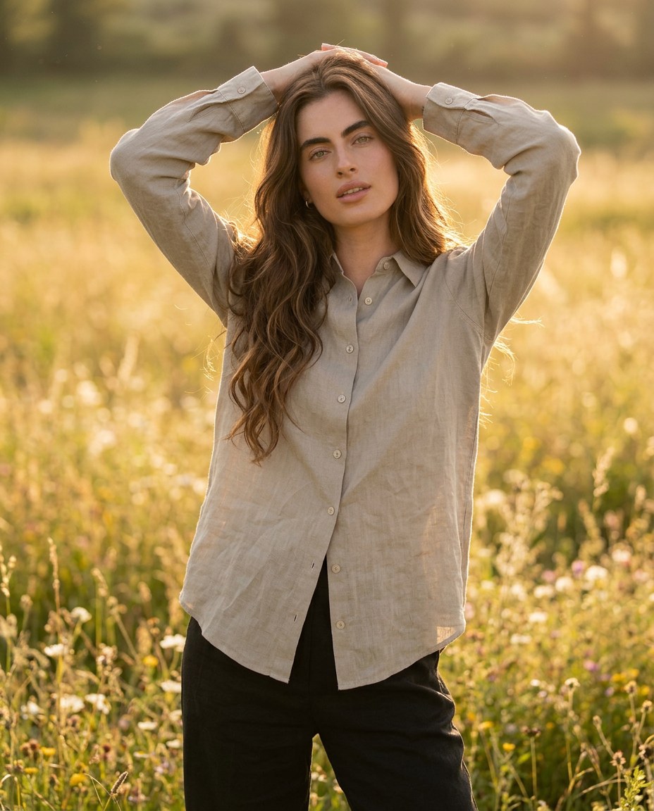 The Porch Shirt in Oat, lifestyle
