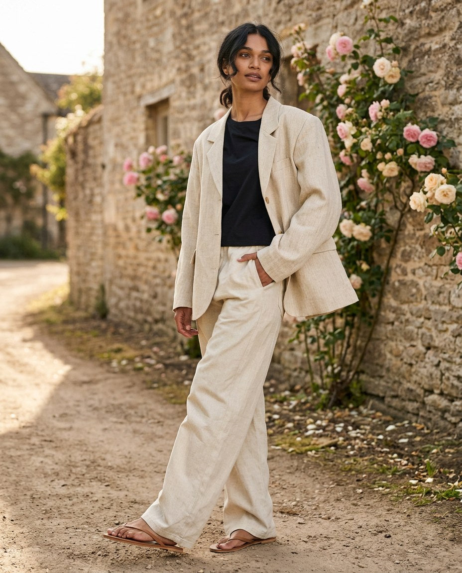 The Weekend Blazer in Natural, lifestyle