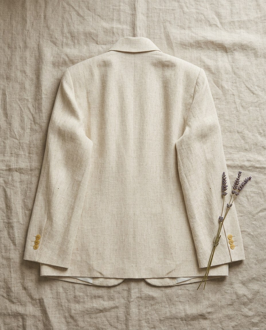 The Weekend Blazer in Natural, flat lay